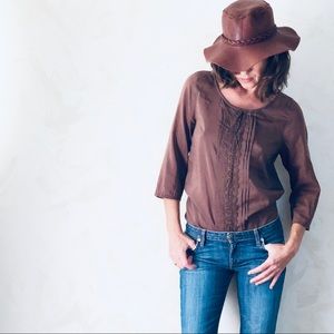 Chocolate silk and cotton shirt